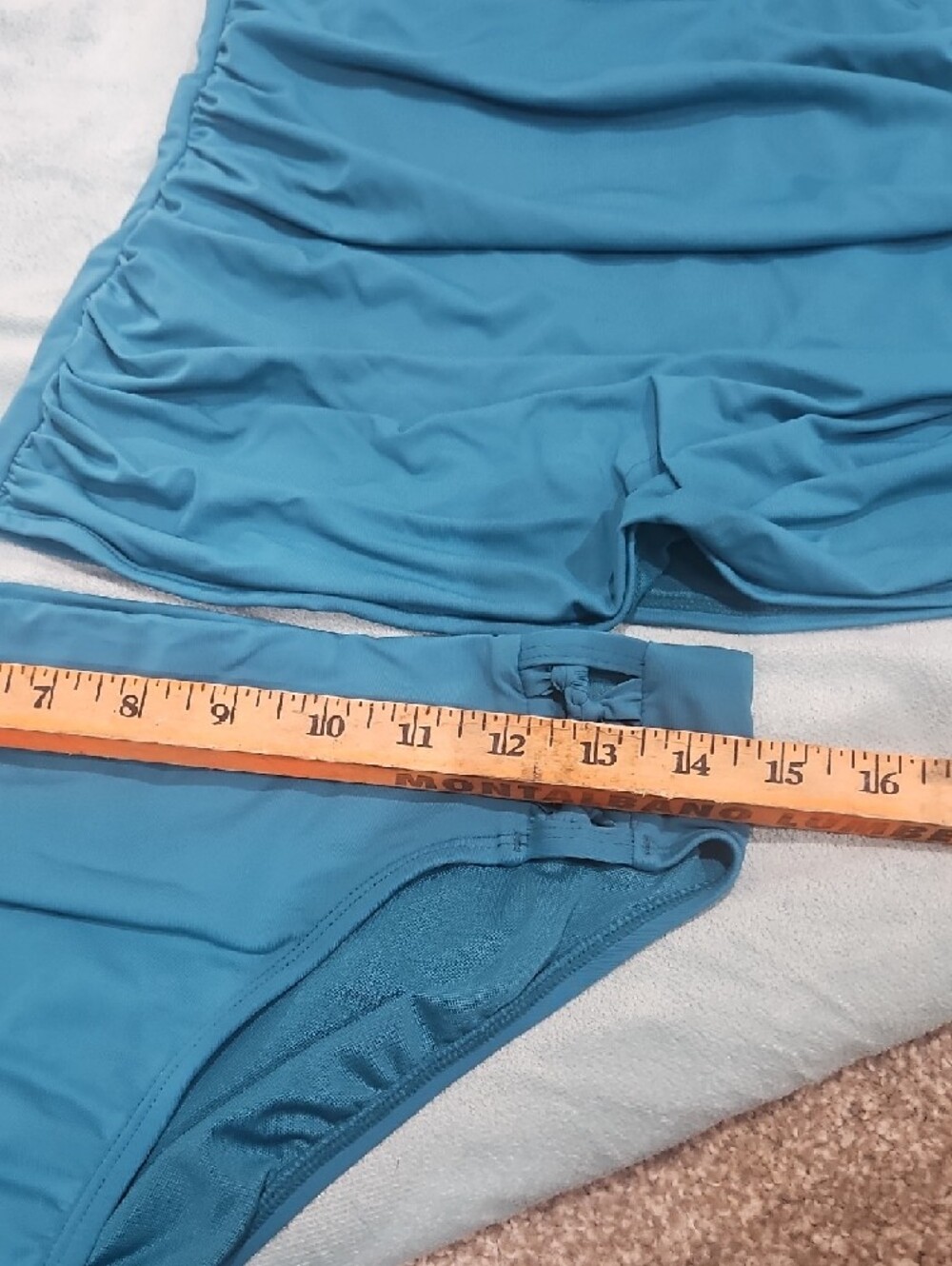 Blue Tankini Swim Set - Solid Teal - Picture 2 of 5